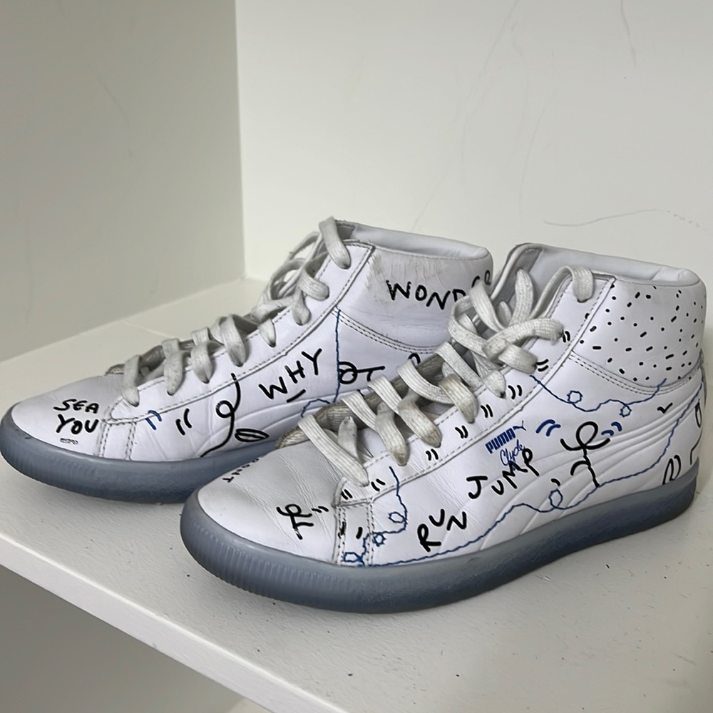 Puma x Shantell Martin White Sneakers, Sz 8.5 (Women’s) / 6.5 (Men’s)